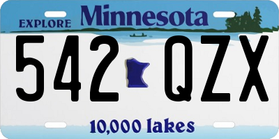 MN license plate 542QZX
