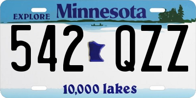 MN license plate 542QZZ