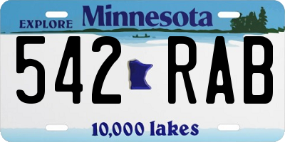 MN license plate 542RAB