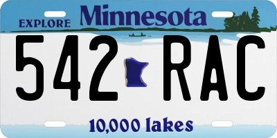 MN license plate 542RAC