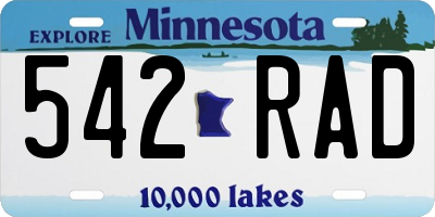 MN license plate 542RAD
