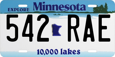 MN license plate 542RAE