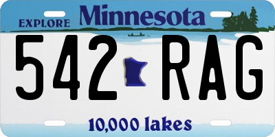 MN license plate 542RAG