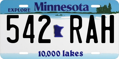 MN license plate 542RAH