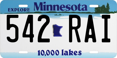 MN license plate 542RAI