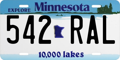 MN license plate 542RAL