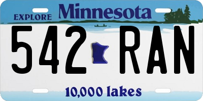 MN license plate 542RAN