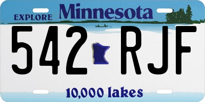 MN license plate 542RJF