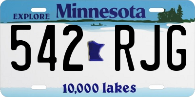 MN license plate 542RJG