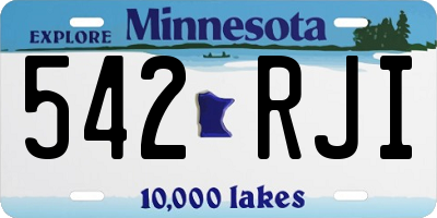 MN license plate 542RJI