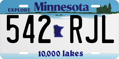 MN license plate 542RJL