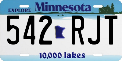 MN license plate 542RJT
