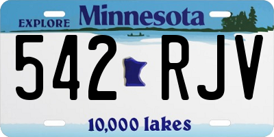 MN license plate 542RJV