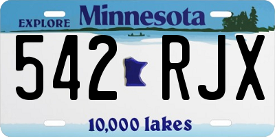 MN license plate 542RJX