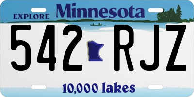 MN license plate 542RJZ