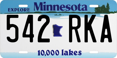 MN license plate 542RKA