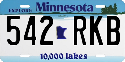 MN license plate 542RKB