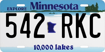 MN license plate 542RKC