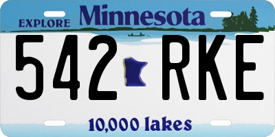 MN license plate 542RKE