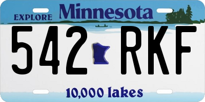 MN license plate 542RKF