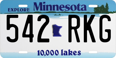 MN license plate 542RKG