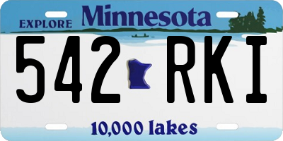 MN license plate 542RKI