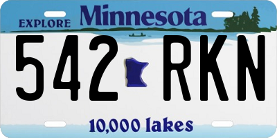 MN license plate 542RKN