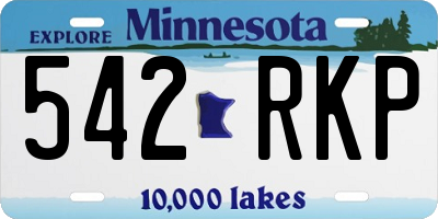 MN license plate 542RKP