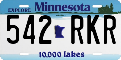 MN license plate 542RKR
