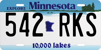 MN license plate 542RKS