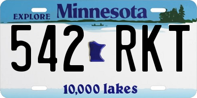 MN license plate 542RKT