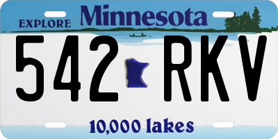 MN license plate 542RKV