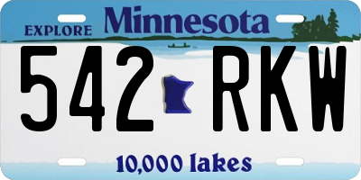 MN license plate 542RKW