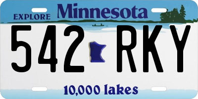 MN license plate 542RKY