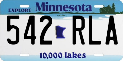 MN license plate 542RLA