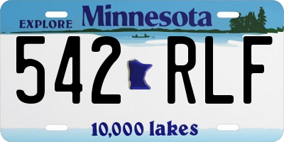 MN license plate 542RLF