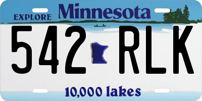 MN license plate 542RLK