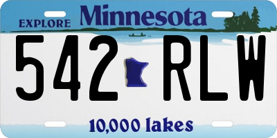 MN license plate 542RLW