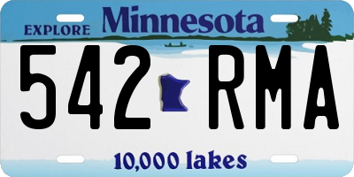 MN license plate 542RMA