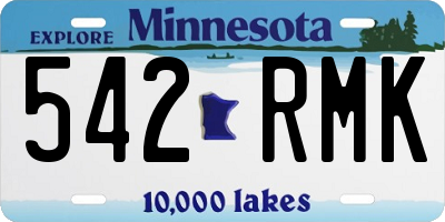 MN license plate 542RMK