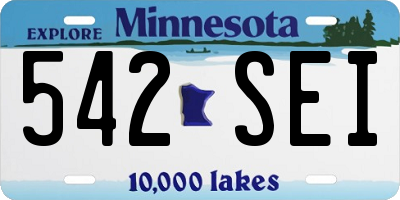 MN license plate 542SEI
