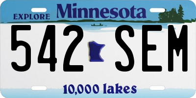 MN license plate 542SEM