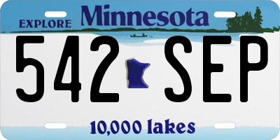 MN license plate 542SEP