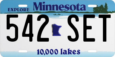 MN license plate 542SET