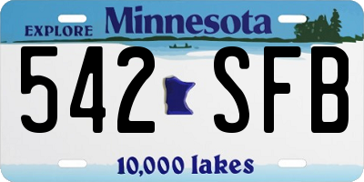 MN license plate 542SFB
