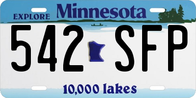 MN license plate 542SFP