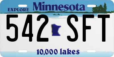 MN license plate 542SFT