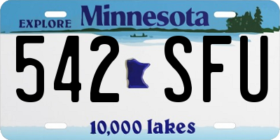 MN license plate 542SFU