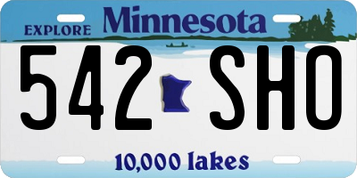 MN license plate 542SHO