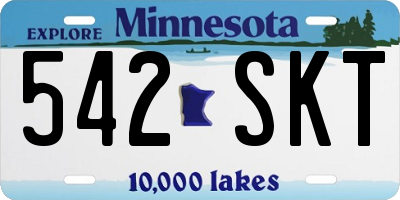 MN license plate 542SKT